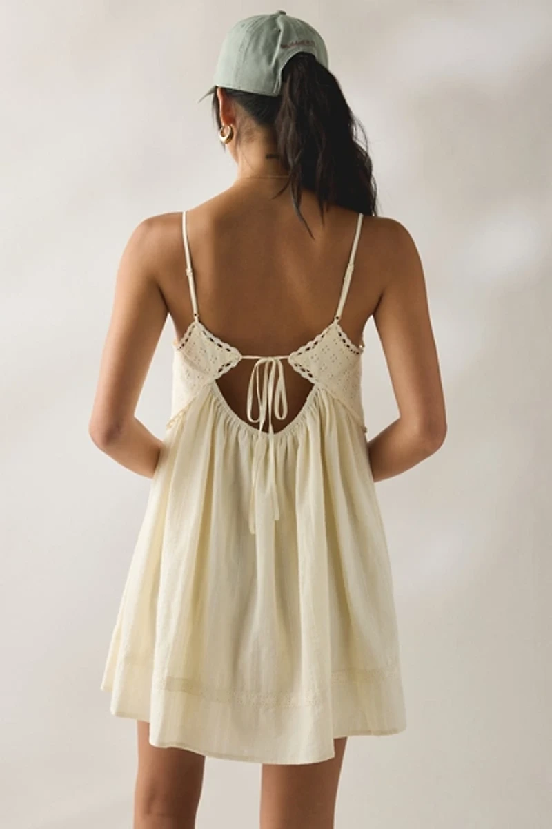 Kimchi Blue Lucky Lace Tie-Back Babydoll Mini Dress