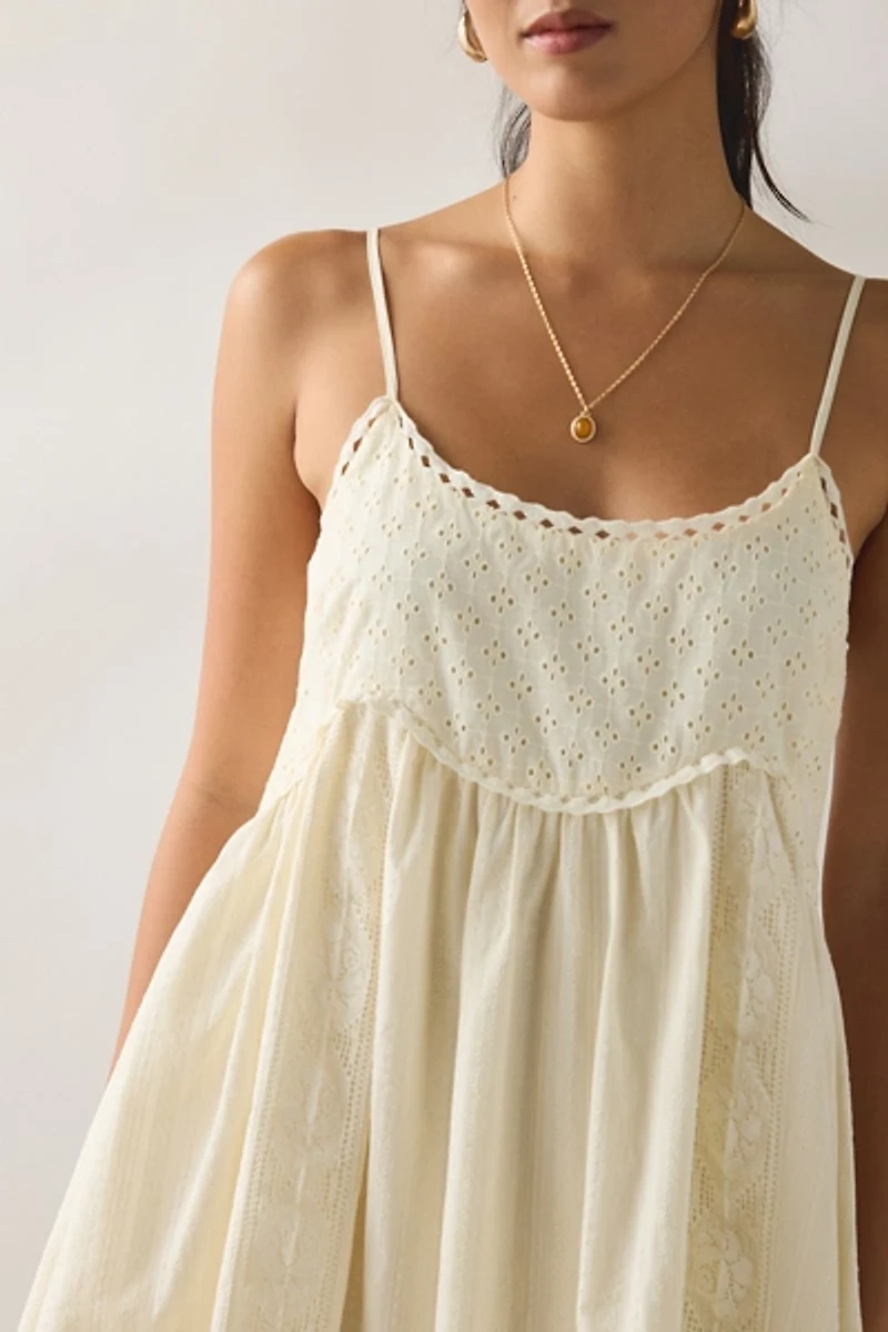 Kimchi Blue Lucky Lace Tie-Back Babydoll Mini Dress