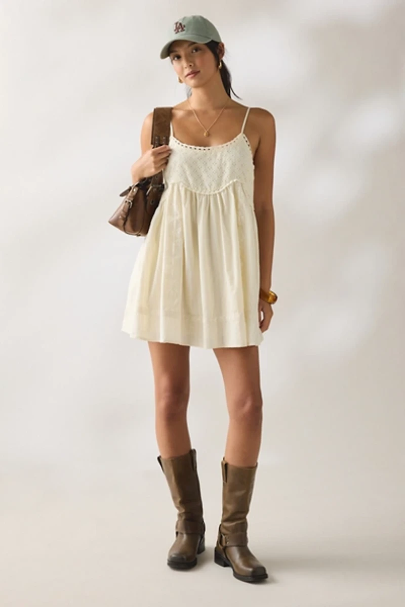 Kimchi Blue Lucky Lace Tie-Back Babydoll Mini Dress