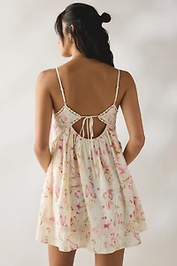 Kimchi Blue Lucky In Lace Tie-Back Babydoll Mini Dress