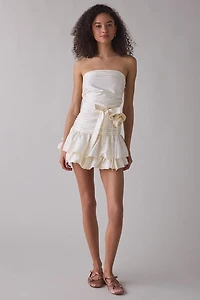 Zemeta Butter Rose Pick Drop Waist Strapless Mini Dress