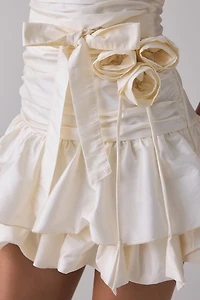 Zemeta Butter Rose Pick Drop Waist Strapless Mini Dress