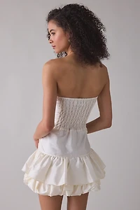 Zemeta Butter Rose Pick Drop Waist Strapless Mini Dress