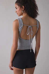 Zemeta Whisper Grey Grommet Detail Tank Top