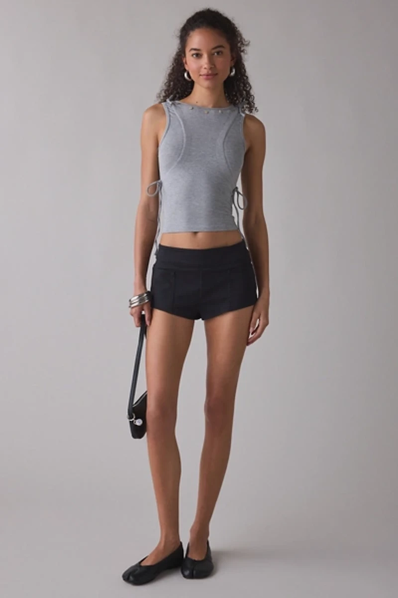 Zemeta Whisper Grey Grommet Detail Tank Top