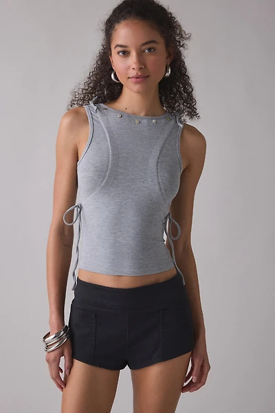 Zemeta Whisper Grey Grommet Detail Tank Top