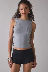 Zemeta Whisper Grey Grommet Detail Tank Top