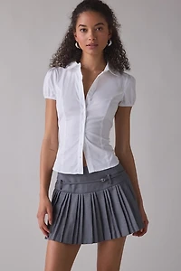 Zemeta Take Me Pleated Belted Mini Skirt