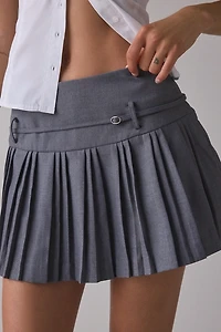 Zemeta Take Me Pleated Belted Mini Skirt