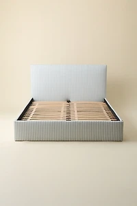 Beau Square Striped Upholstered Platform Bed