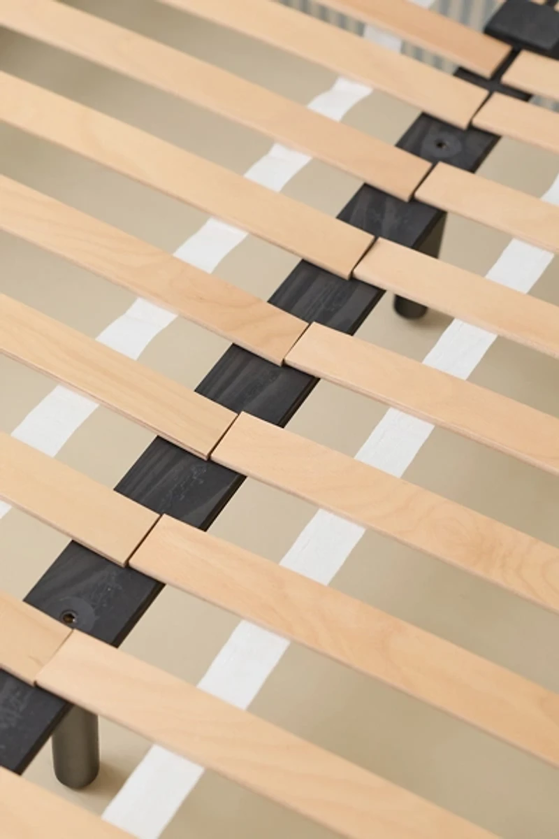 Beau Square Striped Upholstered Platform Bed