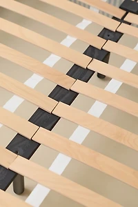 Beau Square Striped Upholstered Platform Bed