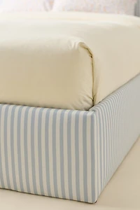 Beau Square Striped Upholstered Platform Bed