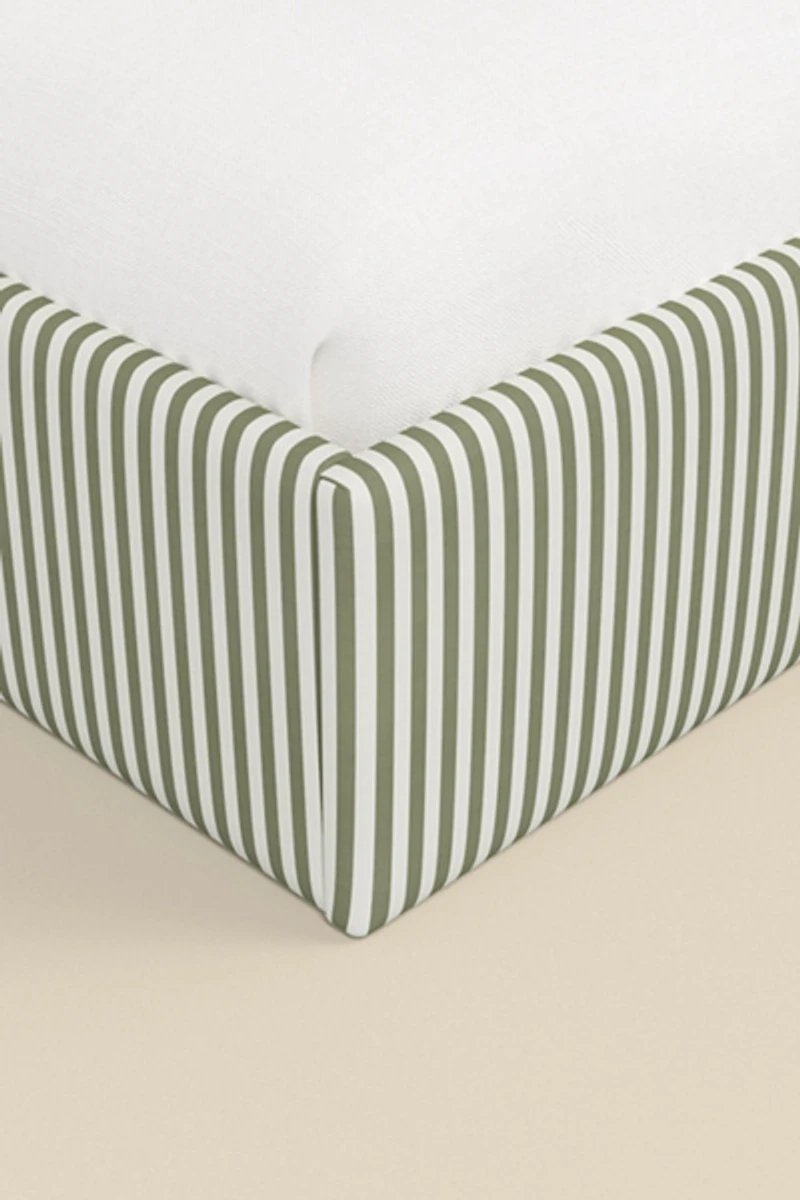 Beau Square Striped Upholstered Platform Bed