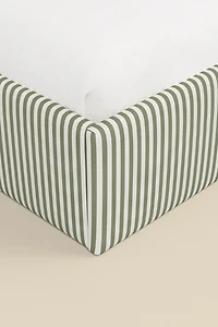 Beau Square Striped Upholstered Platform Bed