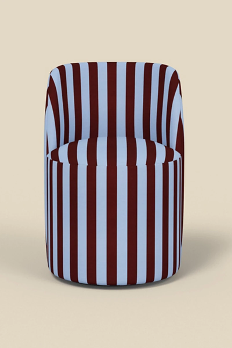 Rosie Striped Upholstered Swivel Vanity Chair