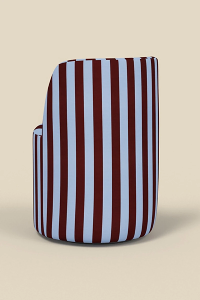 Rosie Striped Upholstered Swivel Vanity Chair