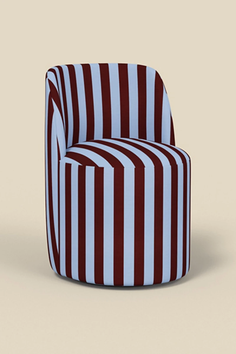 Rosie Striped Upholstered Swivel Vanity Chair