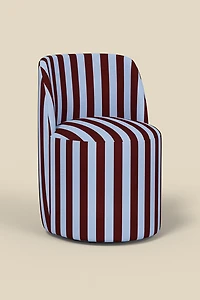 Rosie Striped Upholstered Swivel Vanity Chair