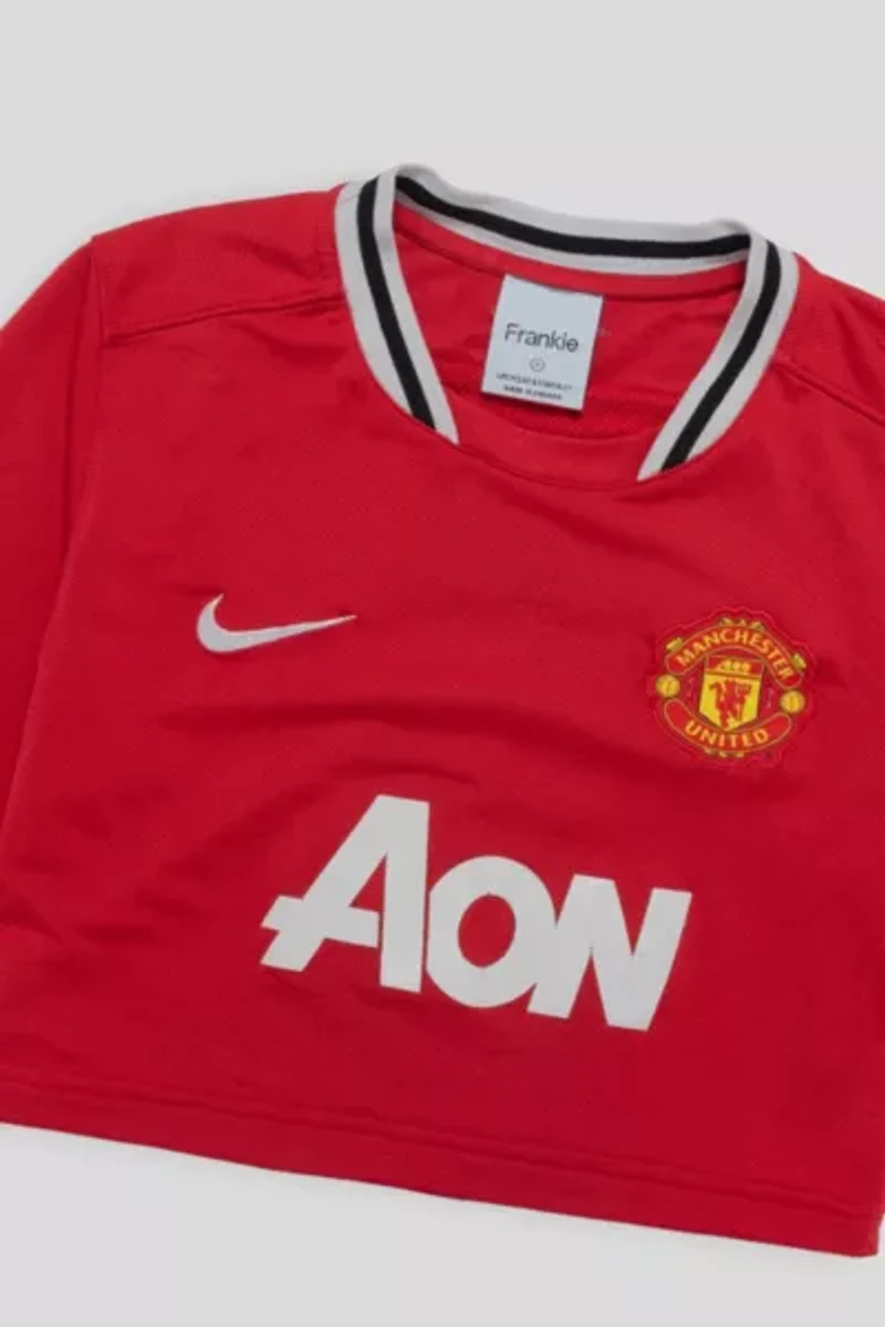 Frankie Collective Rework Manchester United FC Soccer Crop Jersey