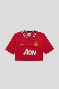 Frankie Collective Rework Manchester United FC Soccer Crop Jersey