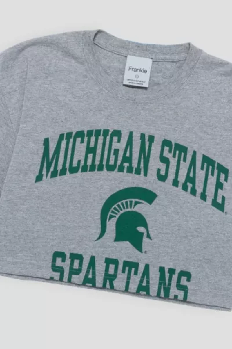 Frankie Collective Rework Michigan State Spartans Crop Tee