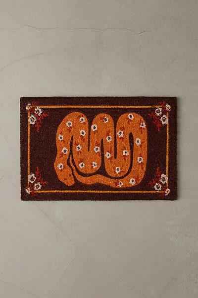 Flowering Snake Printed Coir Doormat