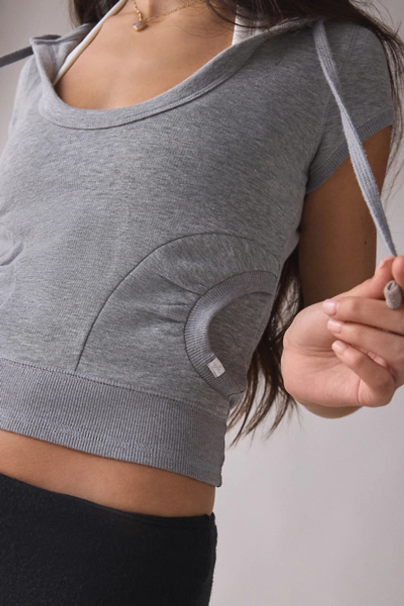 Out From Under Spring Breakers Short Sleeve Cropped Hoodie Sweatshirt