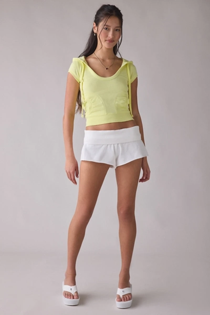 Out From Under Spring Breakers Short Sleeve Cropped Hoodie Sweatshirt