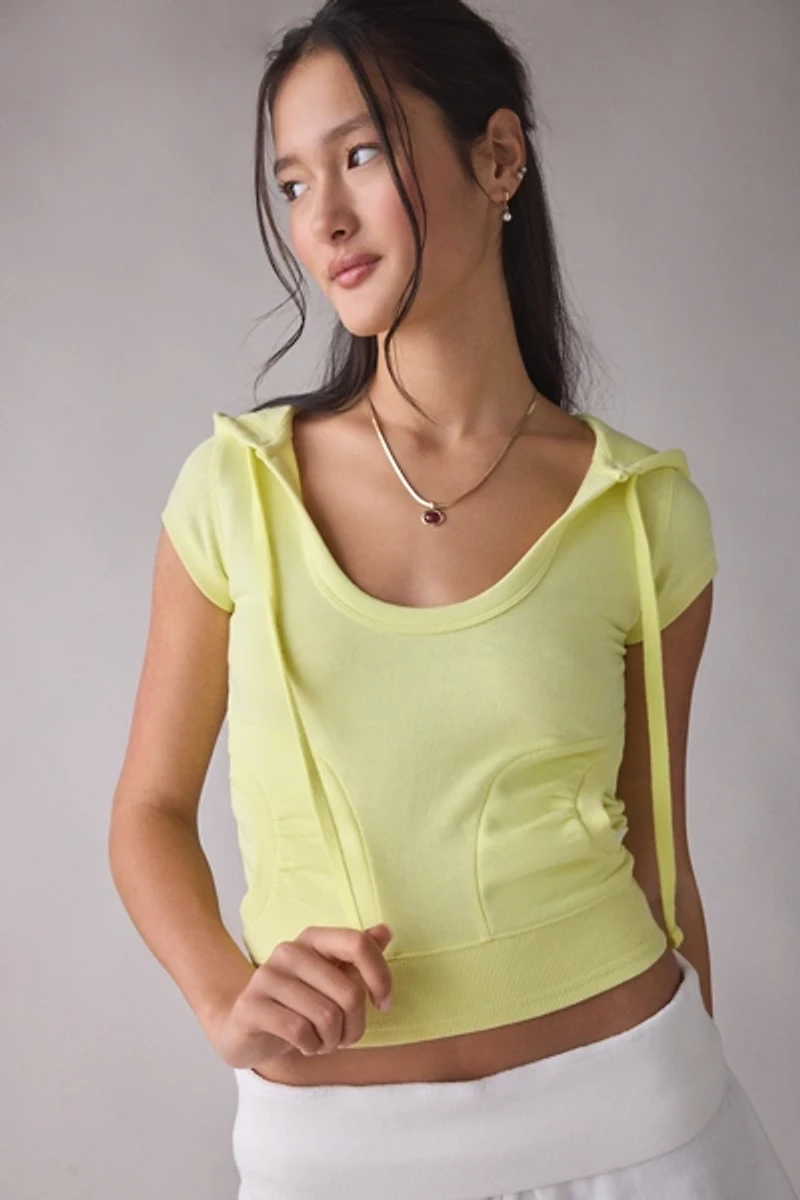 Out From Under Spring Breakers Short Sleeve Cropped Hoodie Sweatshirt