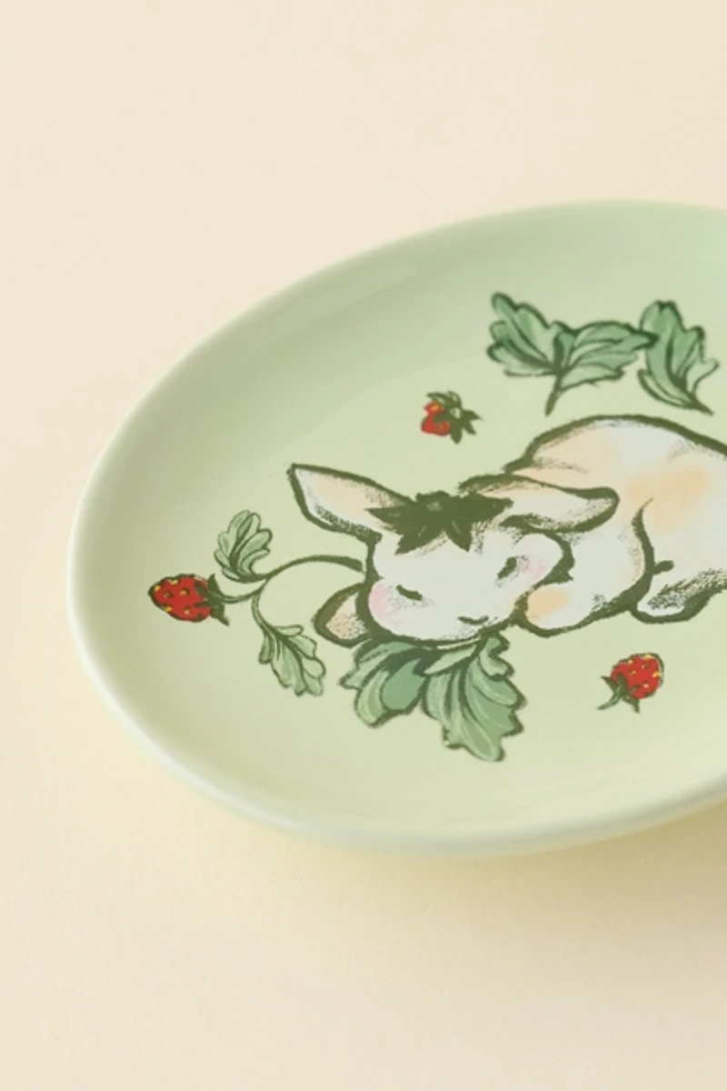 Strawberry Bunny Ceramic Soap Dish