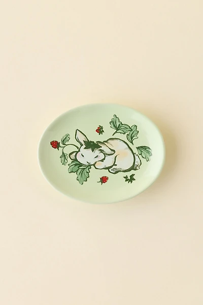 Strawberry Bunny Ceramic Soap Dish