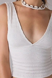 UO Alanis Ruched Plunging V-Neck Tank Top