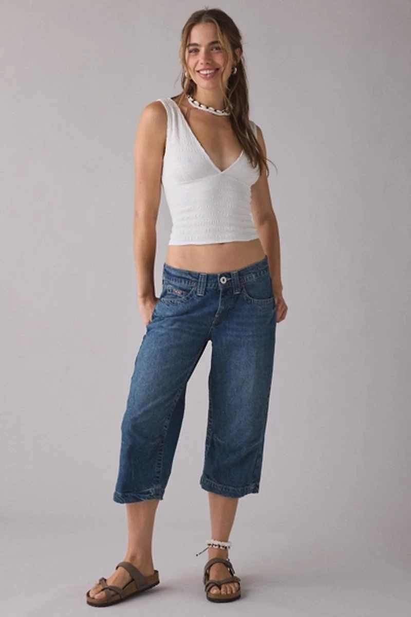 UO Alanis Ruched Plunging V-Neck Tank Top