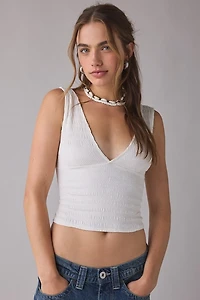 UO Alanis Ruched Plunging V-Neck Tank Top