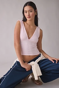 UO Alanis Ruched Plunging V-Neck Tank Top