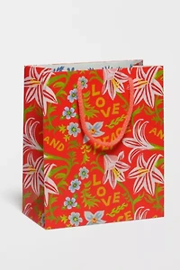 Red Cap Peace and Love Amaryllis Gift Bag