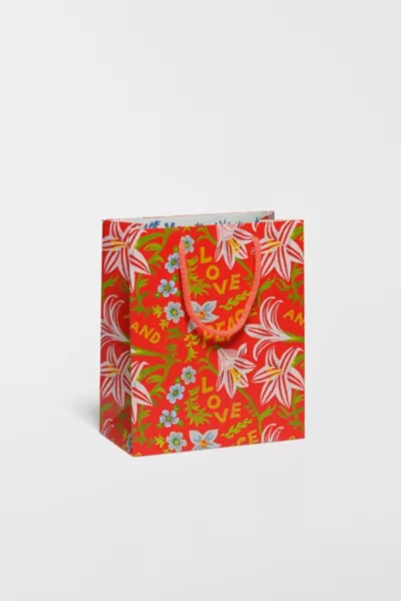 Red Cap Peace and Love Amaryllis Gift Bag