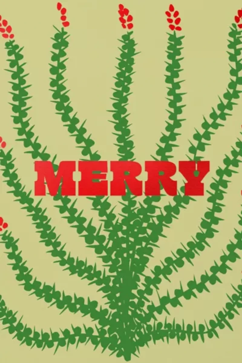 Red Cap Holiday Cactus Card