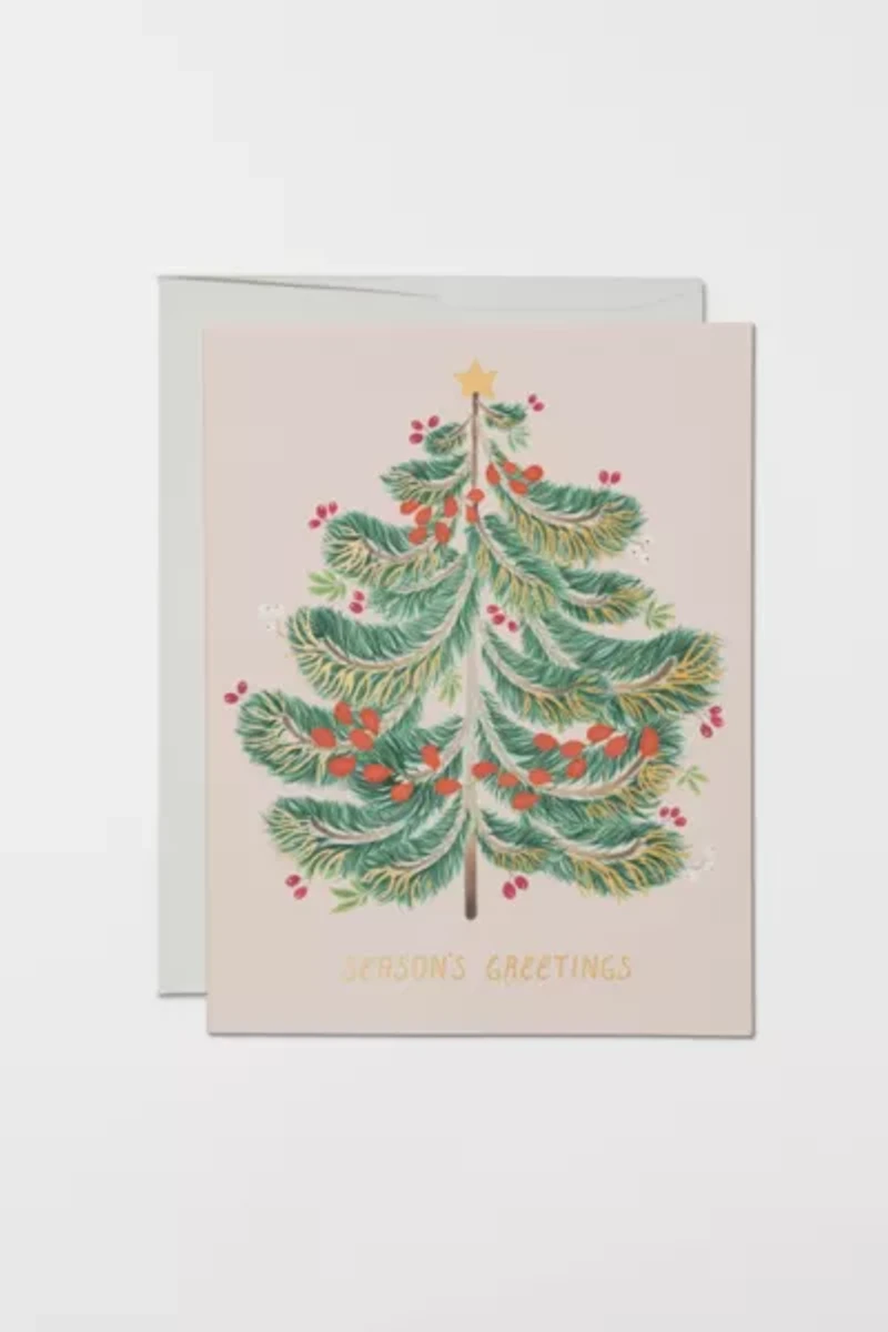 Red Cap Festive Evergreen Holiday Card
