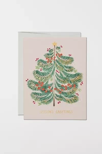 Red Cap Festive Evergreen Holiday Card
