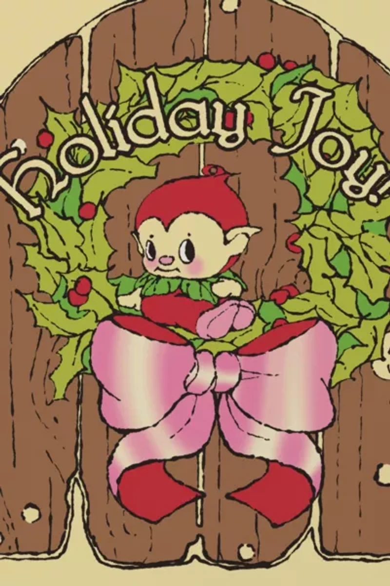 Red Cap Holiday Elf Card