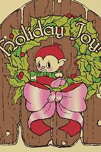 Red Cap Holiday Elf Card