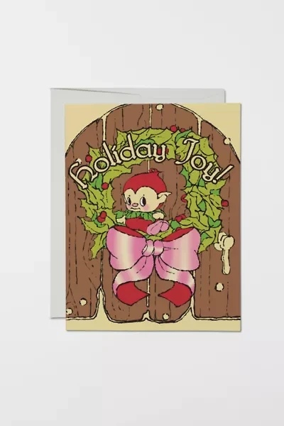 Red Cap Holiday Elf Card