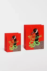 Red Cap Christmas Goose Gift Bag