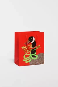 Red Cap Christmas Goose Gift Bag