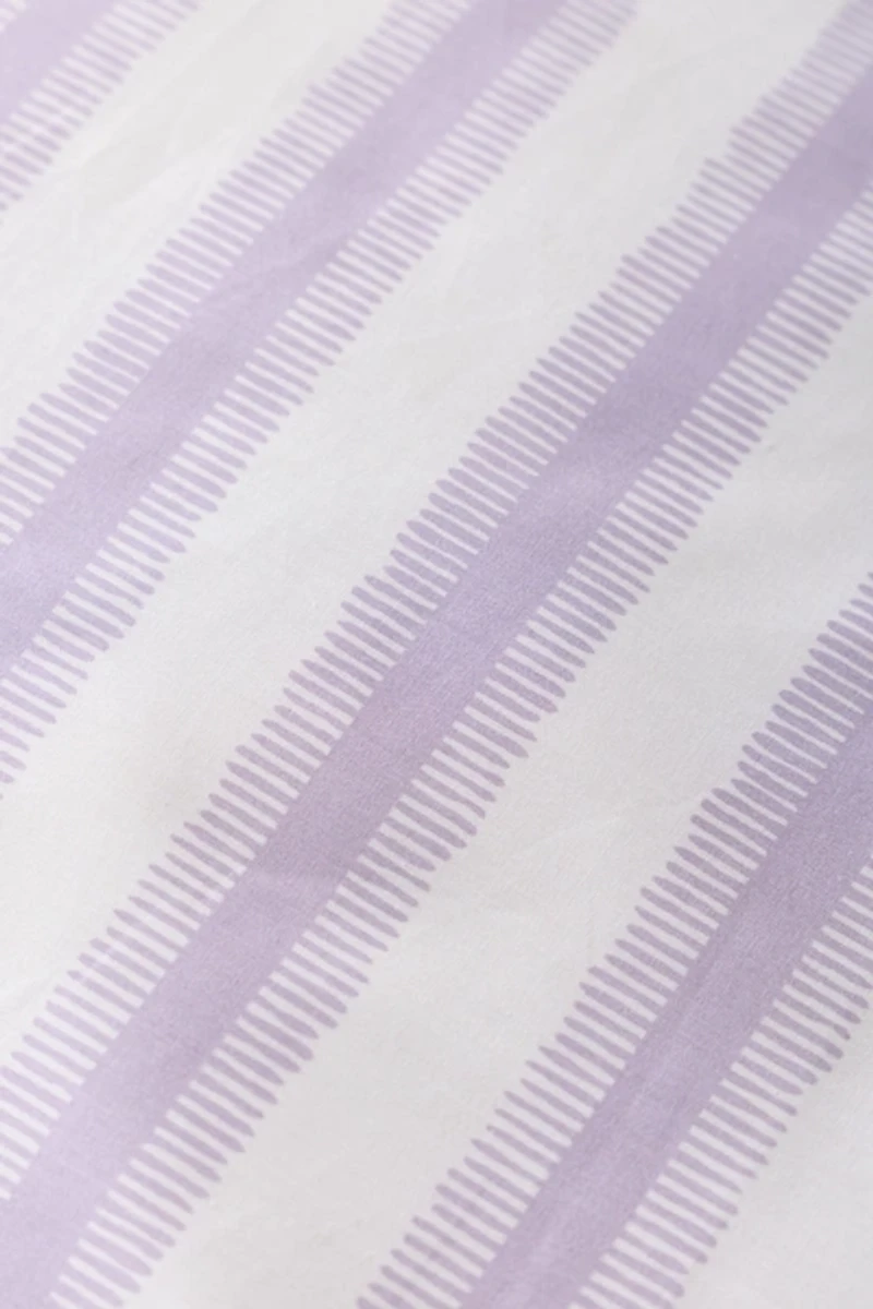 Feathered Striped Brushed Cotton Duvet Cover Set