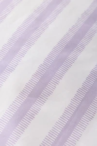 Feathered Striped Brushed Cotton Duvet Cover Set