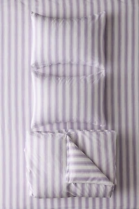 Feathered Striped Brushed Cotton Duvet Cover Set