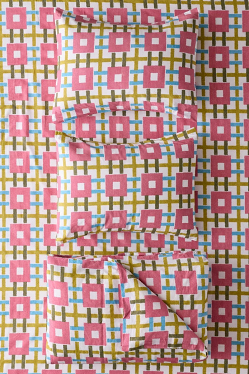 Playful Patchwork Brushed Cotton Duvet Cover Set